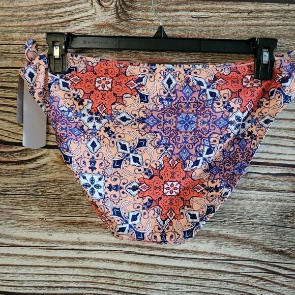 "Daisy Fuentes " Woman's bikini Bottoms 👙 Size: 14 peach/blue/white NWT - Picture 4 of 8